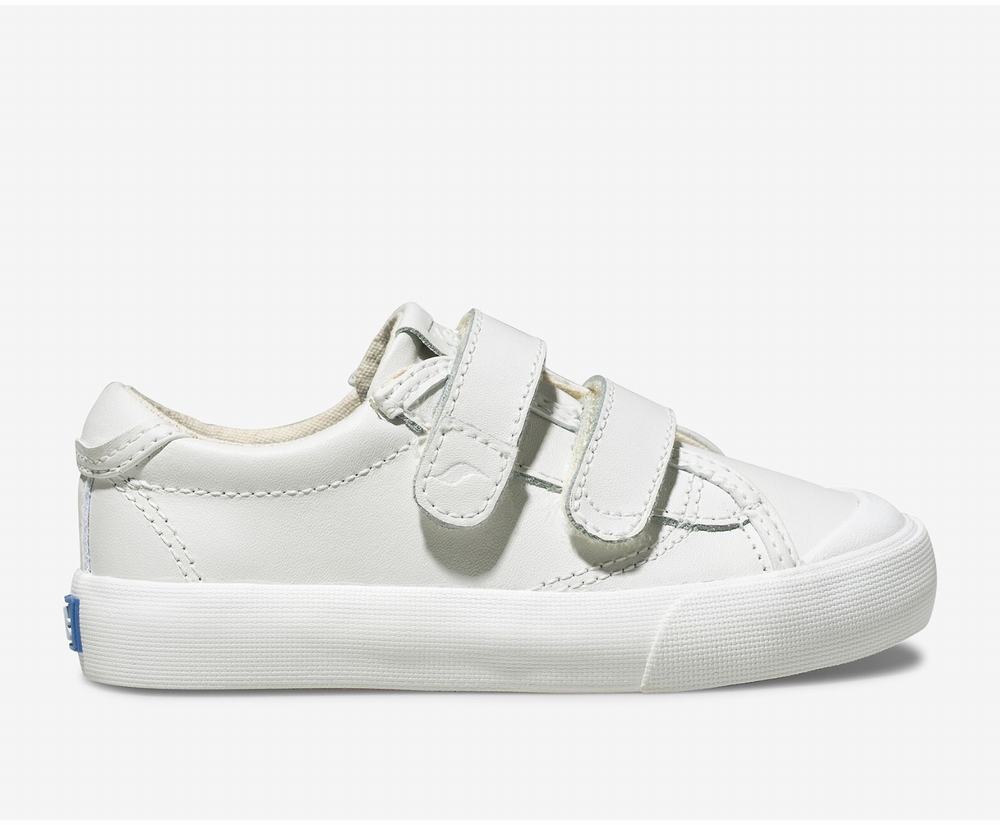 Girl Keds Crew Kick 75 2V Leather Sneaker White 7320845LO - South Africa